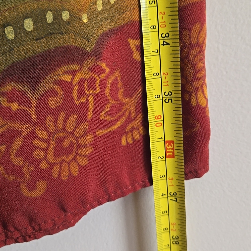 Vintage Floral Hem Maxi‎ Wrap Skirt Elastic Waist Boho Cottagecore Earthy XL - Picture 7 of 8